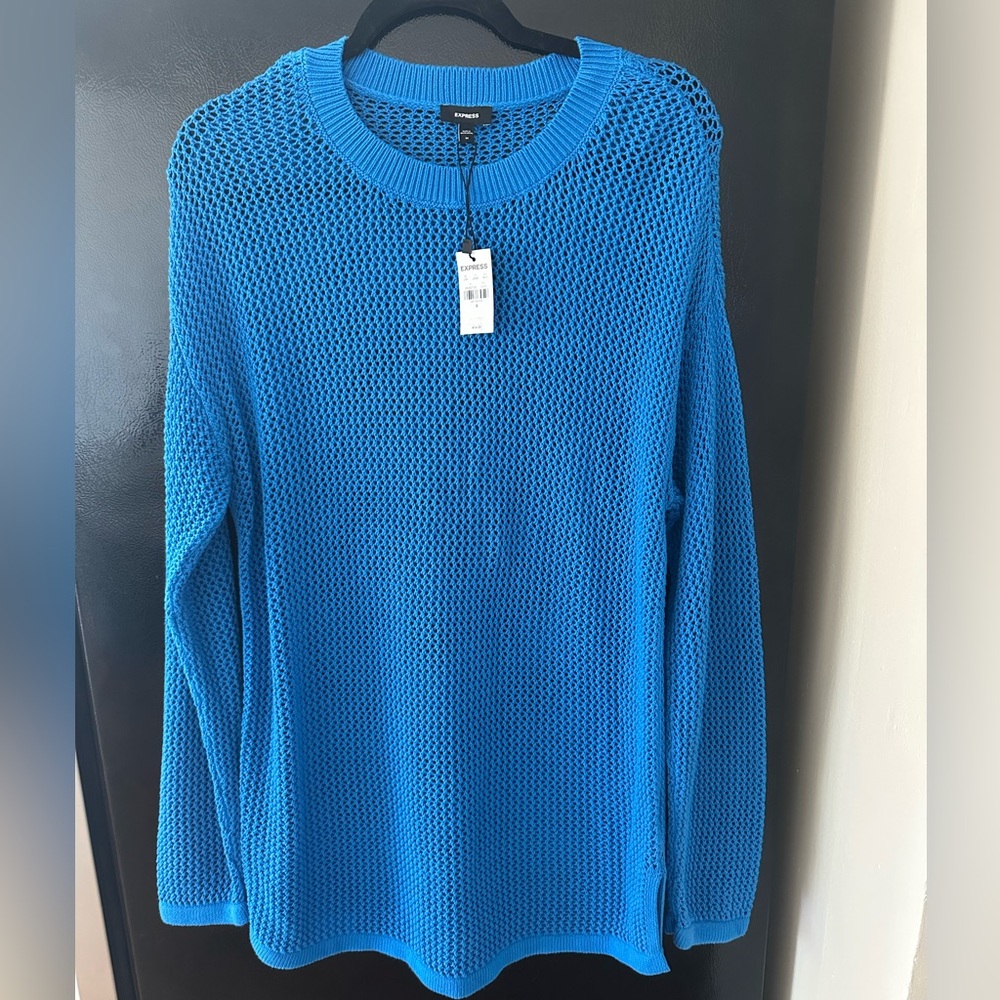 ***NWT*** Express Electric Blue Crewneck Sweater Tunic - Medium